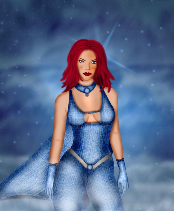 Creation of Princess of blue jeans: Step 22